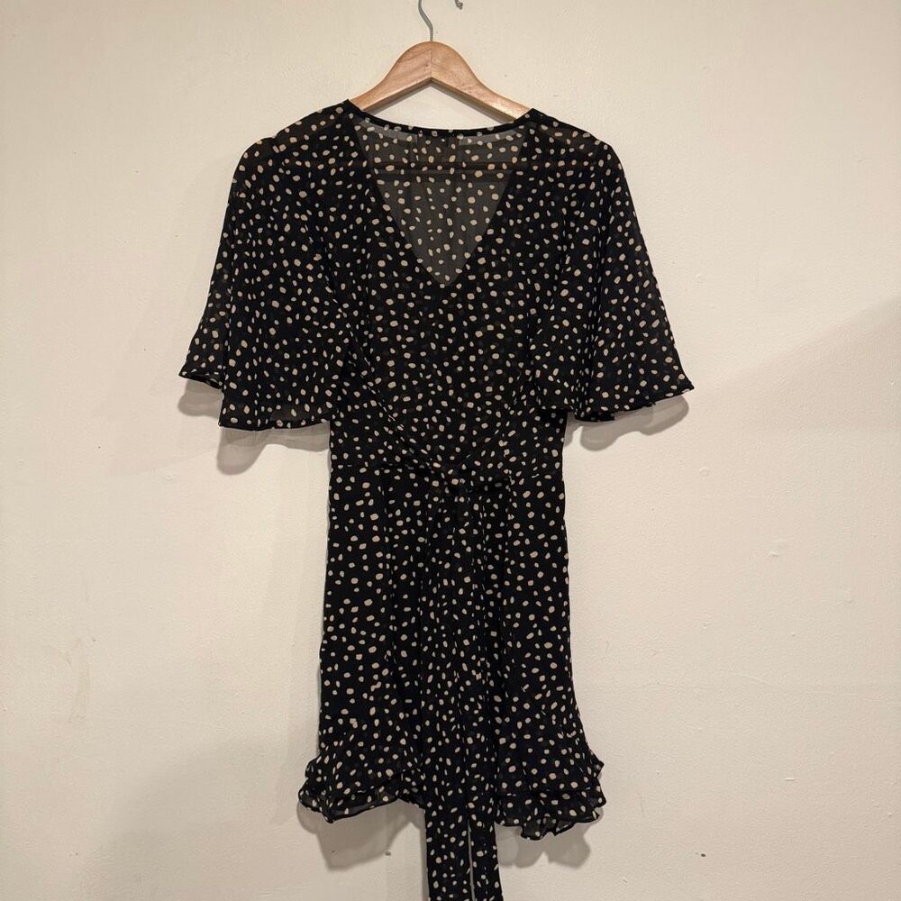 Umgee Womens Polka Dot Ruffle Roper Black Size Medium - Picture 6 of 6